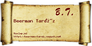 Beerman Taráz névjegykártya